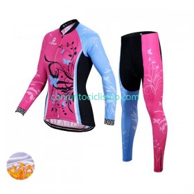 Conjunto Maillot + culotte largo ciclismo Invierno Termico X-Tiger N003 Mujer